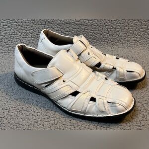 Stacy Adams Calzada Men’s Sandals Size 10.5 White Leather Shoes
